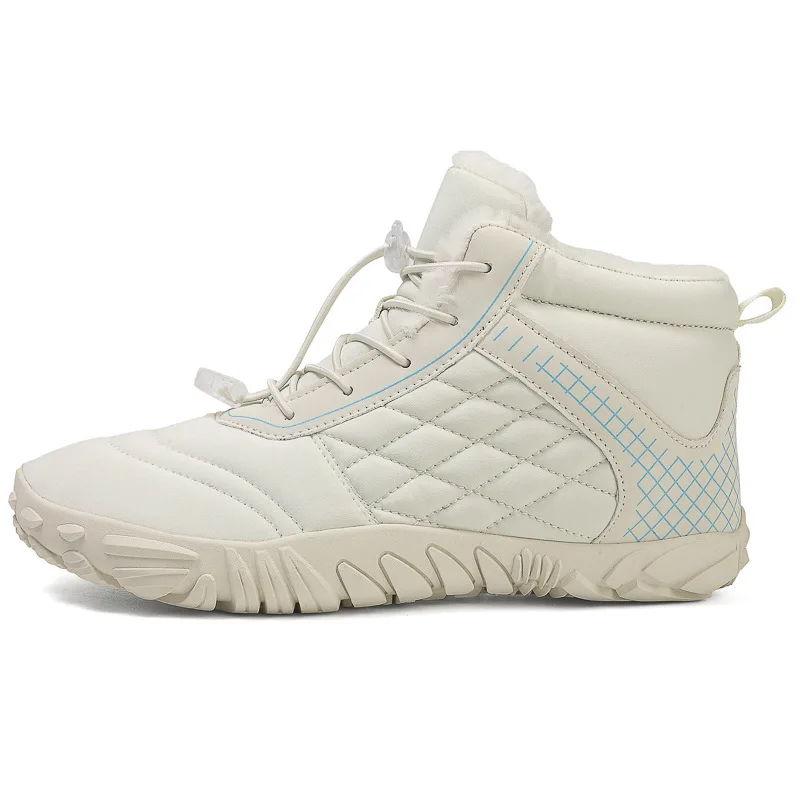 Barfuß-Wanderstiefel für Herren und Damen, warmer Zero Drop-Schneestiefel zum Hineinschlüpfen, breite Zehenbox-Stiefeletten, minimalistisch wasserdicht