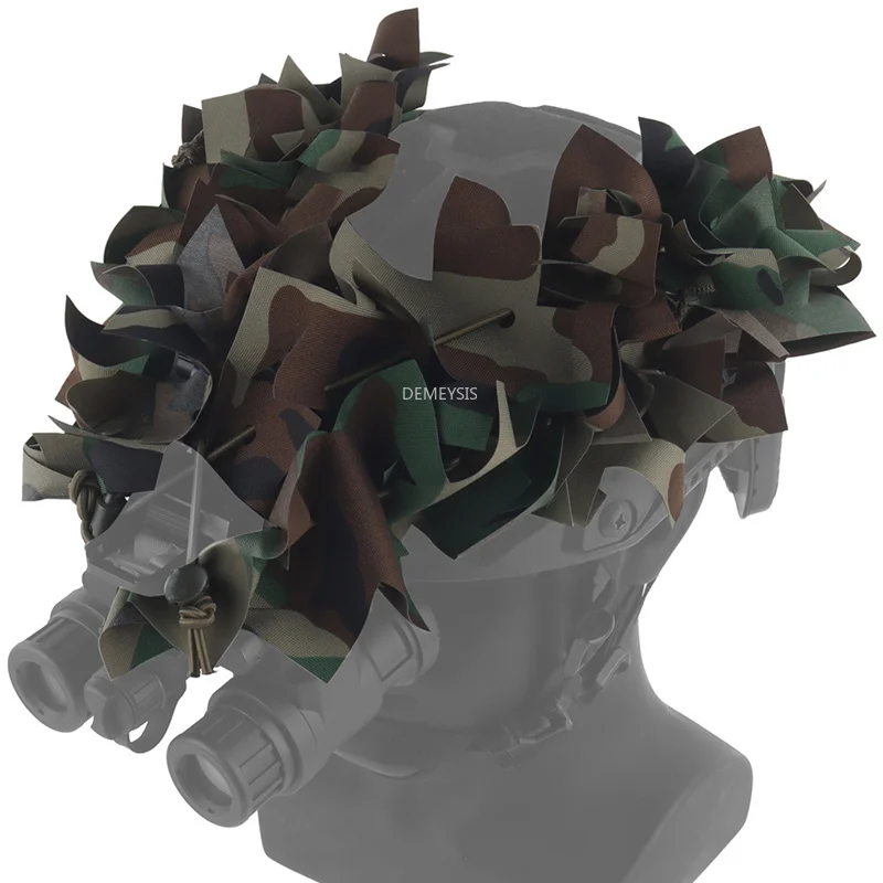 3D Camouflage Net Airsoft Helmet Cover Laser Cut CS Wargame Shooting Tactical Universal Helmets Cloth Hunting Helmet Accessories