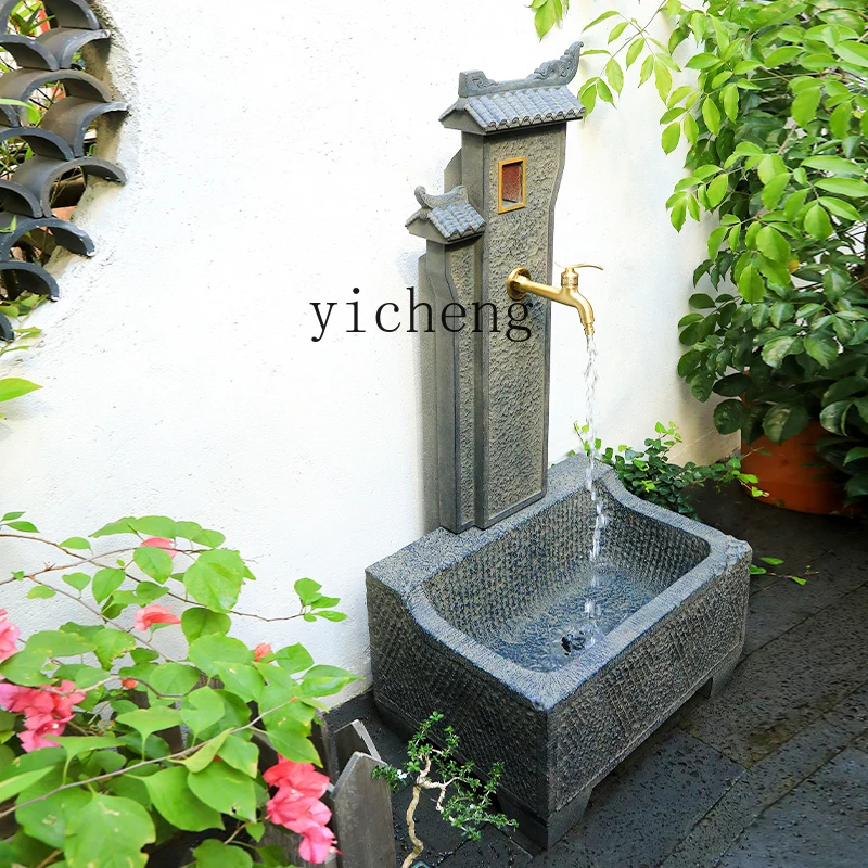 

ZC courtyard balcony washbasin mop pool integrated garden watering floor water plug outdoor column