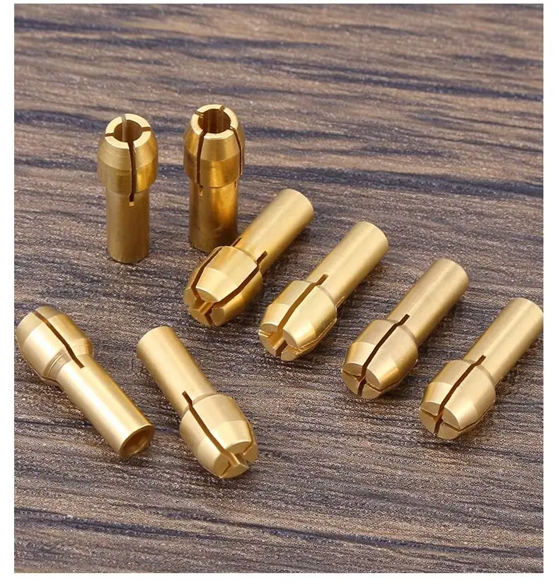 10pcs 0.5~3.2mm Electric Grinding Accessories Sets Micro Collet Brass For Dremel Rotary Tool Tail diameter：4.2/4.8mm
