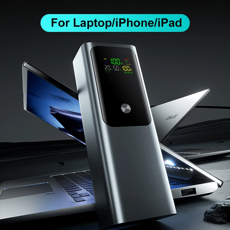 Caixa Carregadora de Bateria DIY PD 100W com Carregamento Rápido para 4 Baterias de Polímero 21700 de 20000mAh, Caixa Power Bank para Macbook (Requer Soldagem)