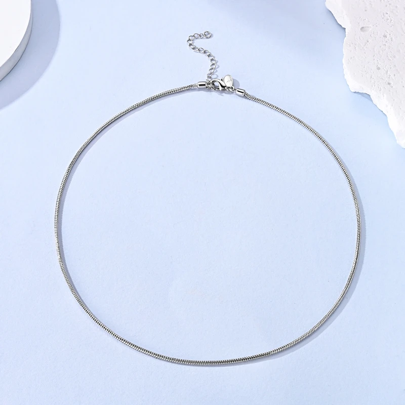 

Original 925 Charms 1.6 Round Snakebone Base Necklace Women Fashion Jewelry Accessory Daily Party Gift