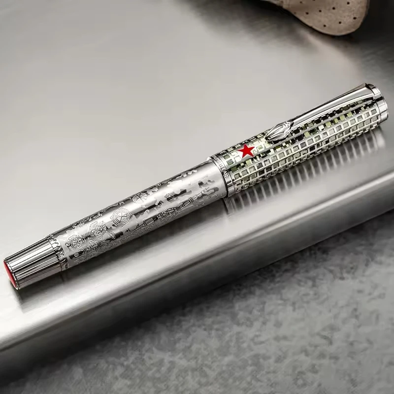 Hongdian WA35 Limited Edition Fountain Pen EF F Nib with Converter Space Shuttle Pattern Writing Gift Pen office study supplies