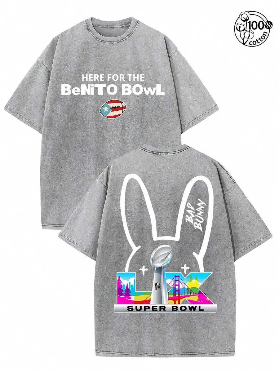 

Ретро-футболка оверсайз из хлопка с эффектом потертости, с графическим принтом, двусторонний дизайн