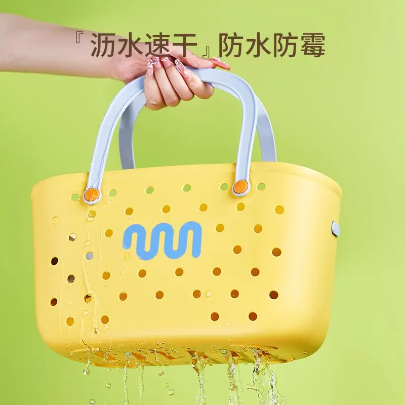 Dopamine hand basket large capacity cute go out shopping large capacity vegetable basket women handbag bag not tired