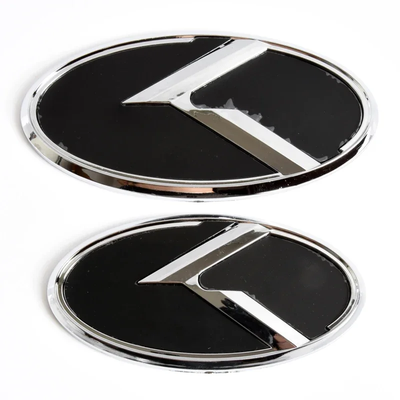 2pcs Car Trunk Emblem 3D Sticker K Logo Front Grill Rear Badge For KIA K5 2011-2013 Optima Forte 2009-2014