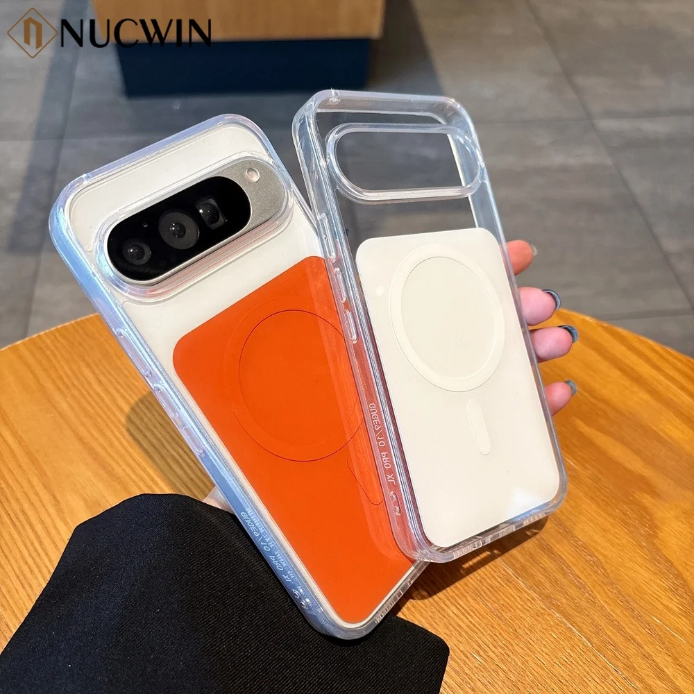 

Slim Case Clear For Magsafe Phone Case For Google Pixel 9 Pro XL 10 Pro XL 9A 9 10 Pro Wireless Magnetic Acrylic Hard PC Cover