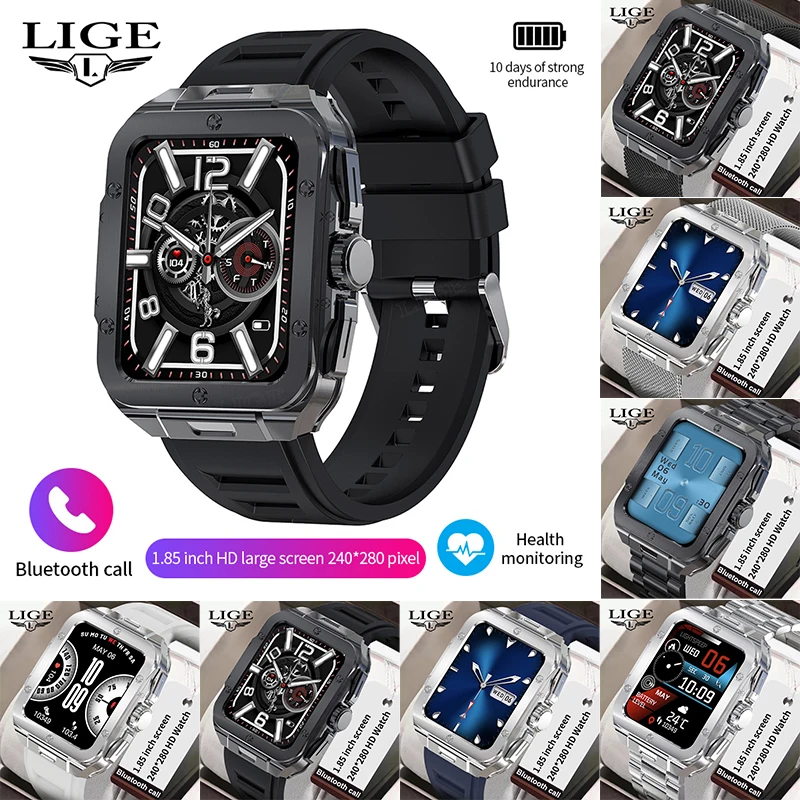 

LIGE Men Smart Watch Smartwatch 2023 Android and iOS Bluetooth Call Fitness Watches Activity Tracker with Full Touch HD Scree