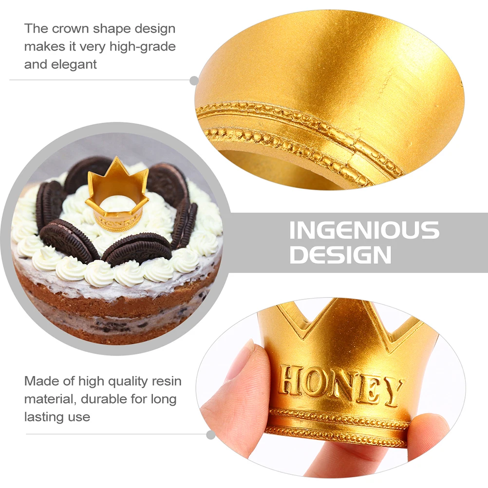 

2 Pcs Rhinestones Golden Crown Decoration Baby The Birthday Resin Number Cake Topper