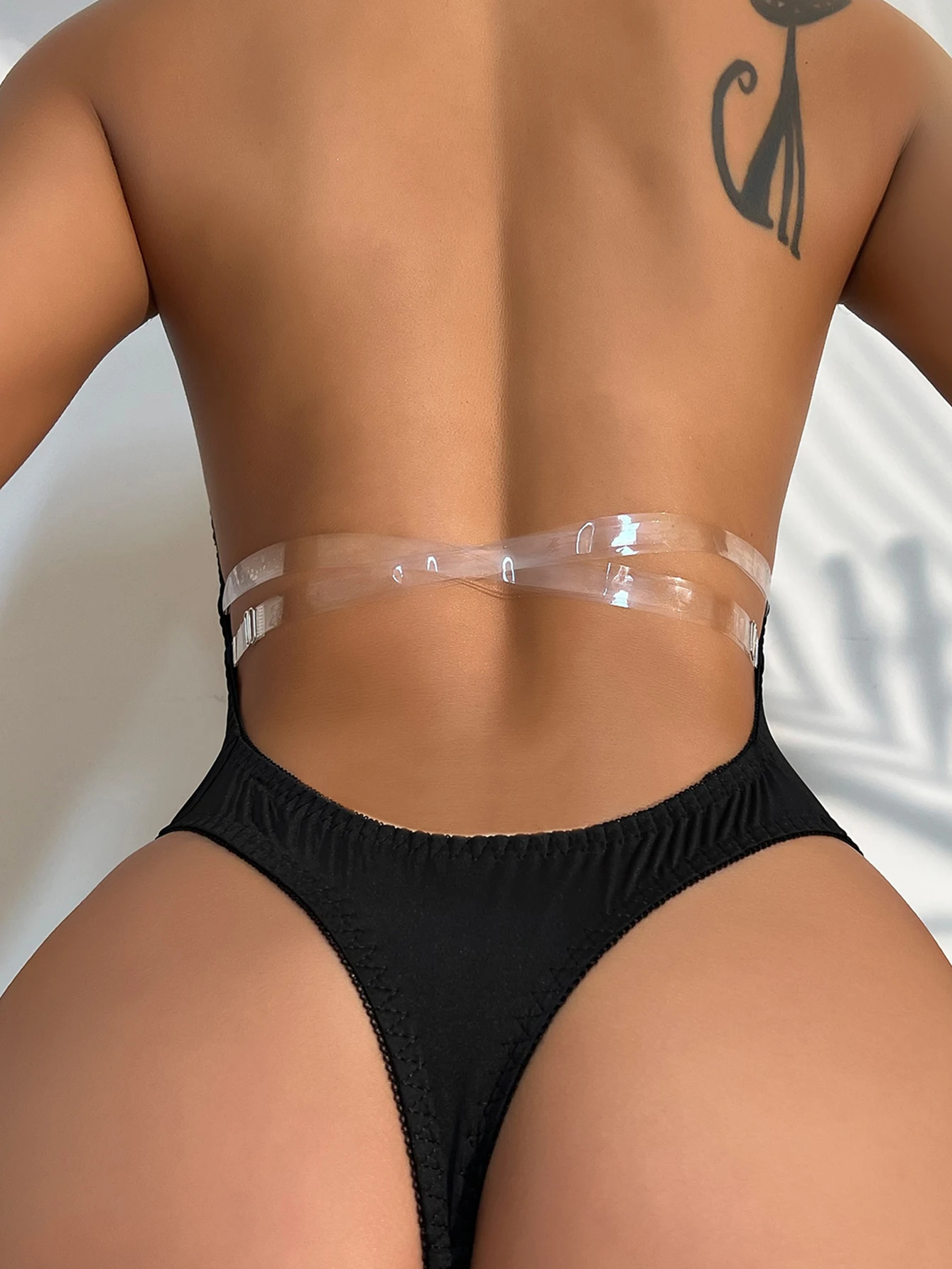 حمالة صدر مشد غير مرئية ، بدلة مثيرة ، مشد برقبة V عميقة ، سروال داخلي رفيع ، مدرب خصر ، حزام شفاف ، مبطن ، ملابس داخلية مكشوفة الظهر