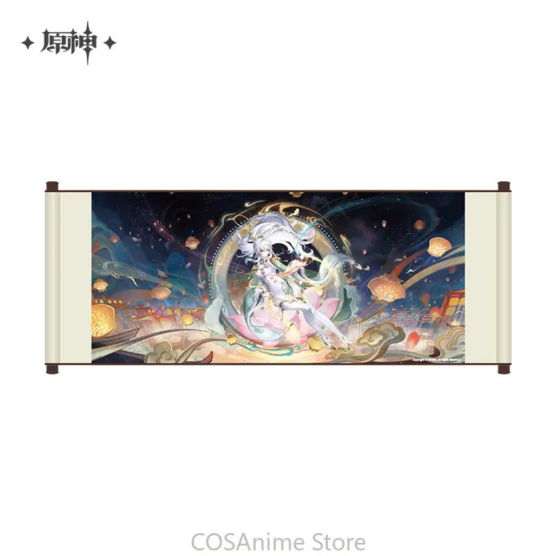 

Official Genshin Impact Winter Night Theme Columbian Wanderer Figure Acrylic Keychain Anime Badge Coloured Paper Scroll Print