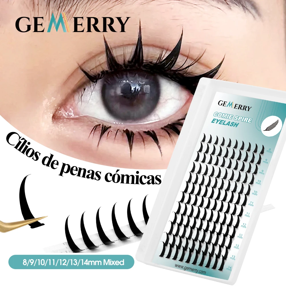 Comic Spire Lashes New Premade Fan Manga Feather Shape Eyelash Extensions Super Light Volume False Lashes Makeup Tools Cosplay