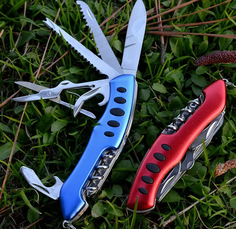 New Outdoor 11 in 1 Multifunctional Swiss Knife Camp Multitool Bottle Opener Folding Knife Portable  Military Fold Pocket Knife