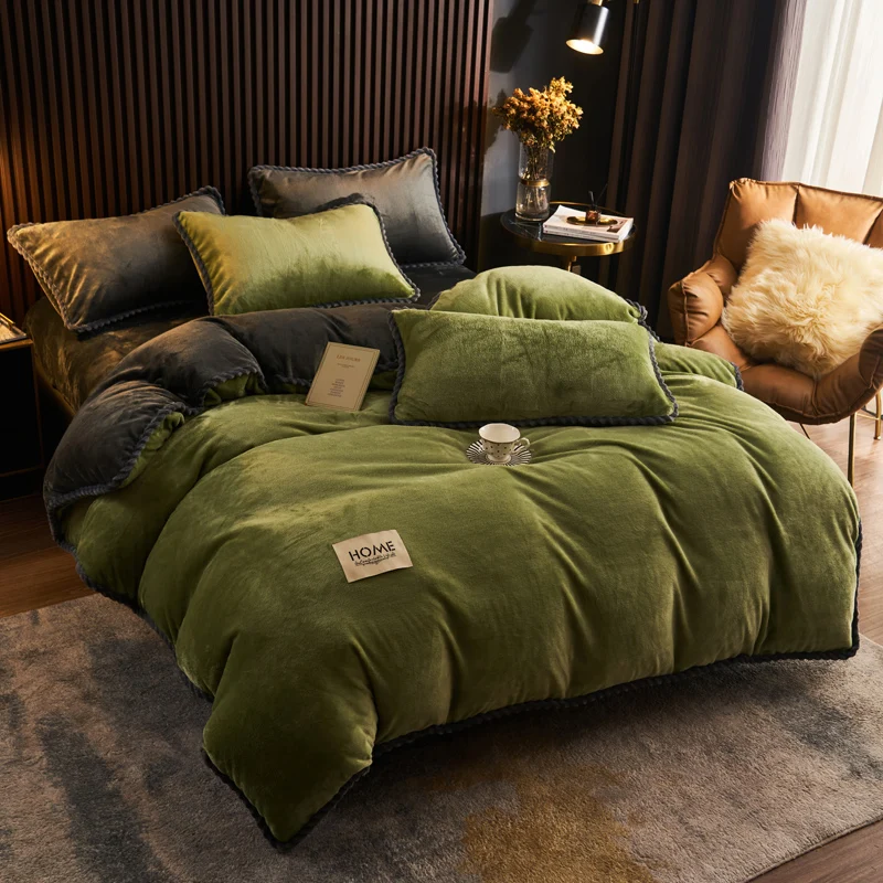 الشتاء المخملية غطاء لحاف دون سادات 1 قطعة رشاقته الدافئة أفخم الملك غطاء لحاف دعوى مزدوجة غطاء سرير كوين المعزي #2