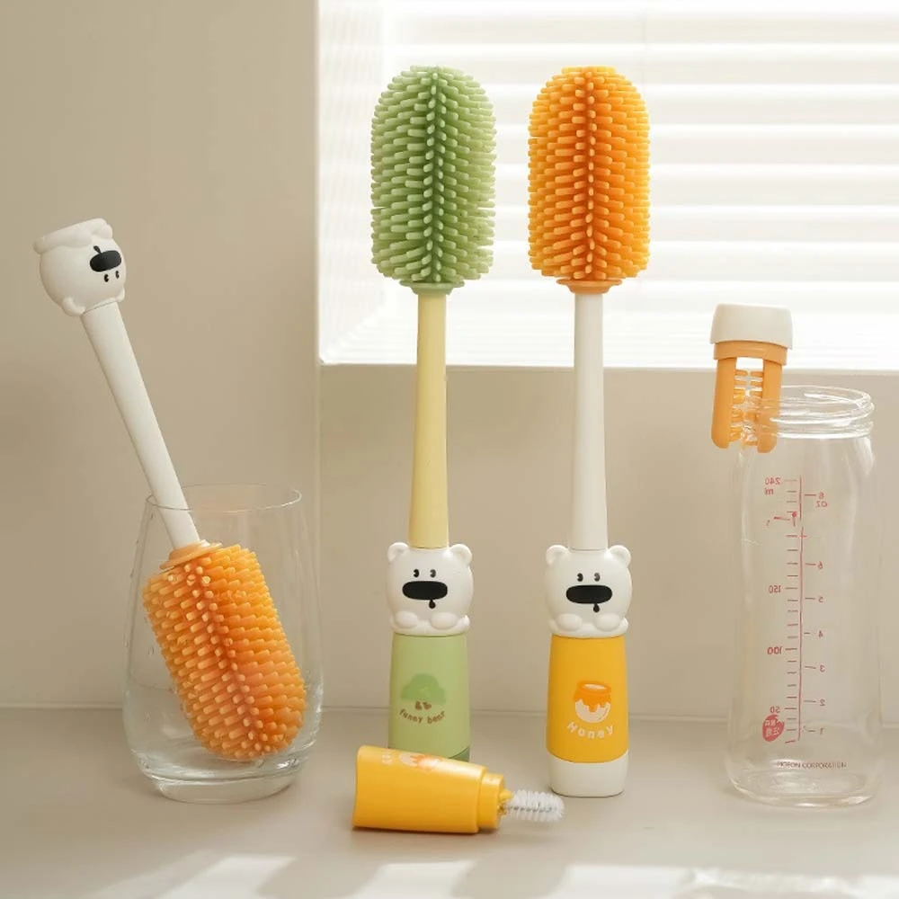 

ABS Bottle Cleaning Brush Set PC 304 Steel Pacifier Straw Scrubber Nylon Cartoon Bear Glass Cup Washing Tool Outdoor