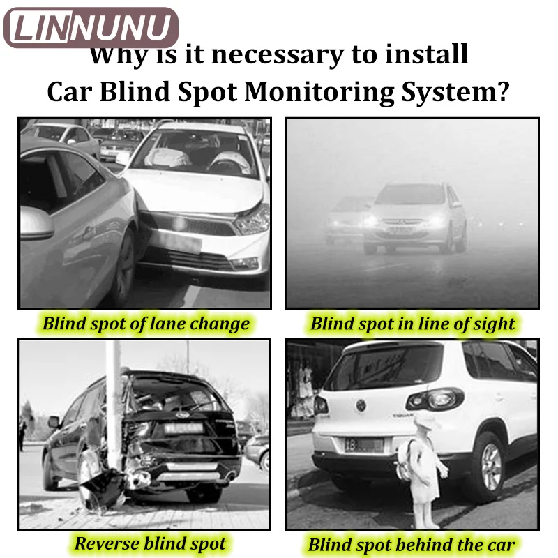 LINNUNU Car Blind Spot Monitoring System For Geely Monjaro Manjaro BSD 77G Millimeter Wave Sensor Radar Lane Change Drive Alarm