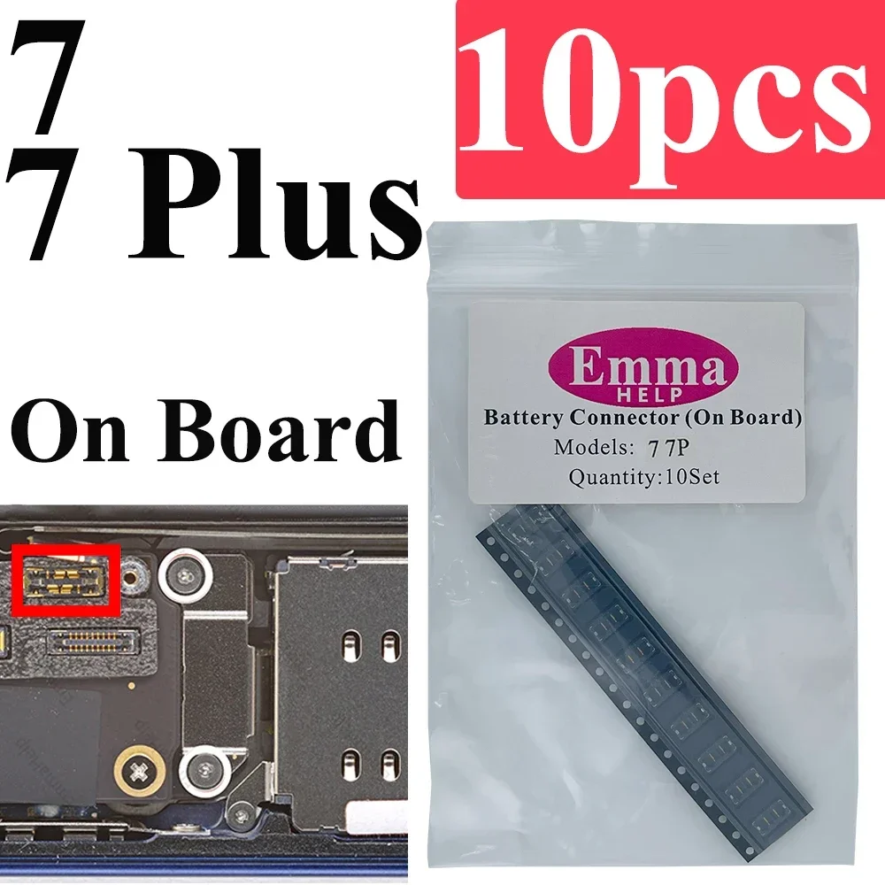 EmmaHelp 10pcs FPC on Battery Flex Cable For iPhone 15 14 12 13 11 Pro Max 6 6S 7 8 Plus X XS XR Connector Clip Plug