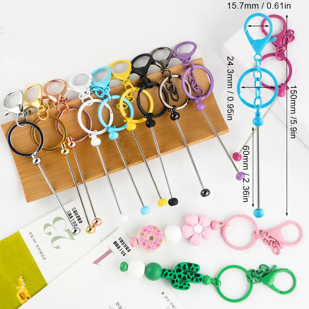 10-20pcs Colored Metal Circular Suspension Rod Lobster Clasp Keychain Universal Keychain DIY Material for Decorating Key Pendant