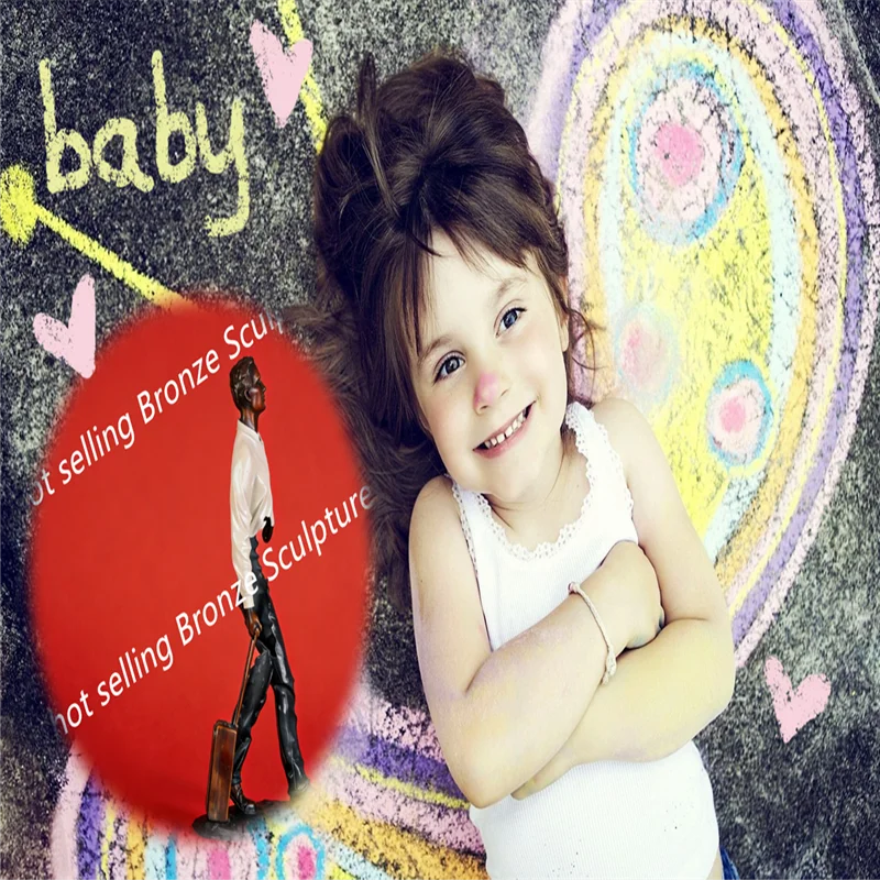 

Multicolor Bronze Traveller Statue Abstract Man Sculpture Handmade Classy Decoration Gift