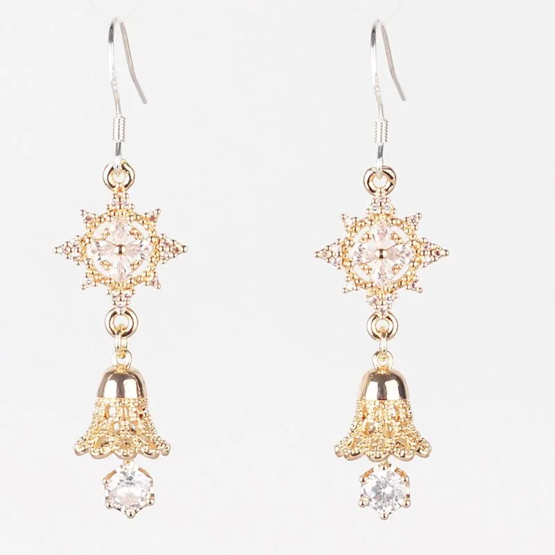 Christmas Snowflake Bell Earrings Winter Autumn New Arrival Dangle Drop Ear Studs Minimalist Versatile White Jewelry New Year