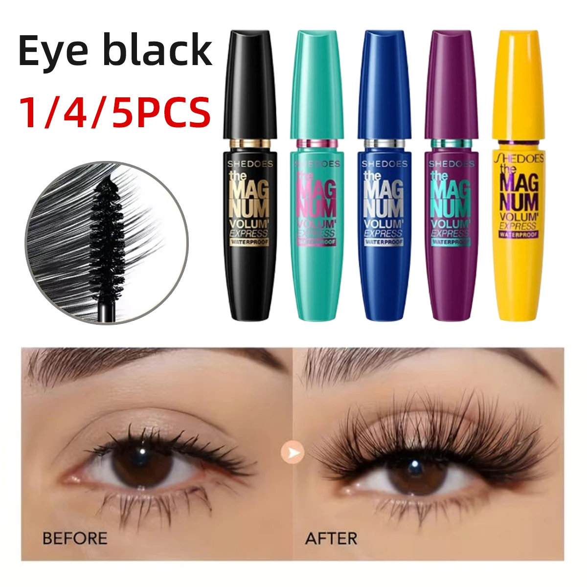 Oeil noir imperméable et résistant à la sueur, Durable, Anti-Halo, teinture, Long, bouclage, incrément naturel épais, nécessaire pour les cosmétiques