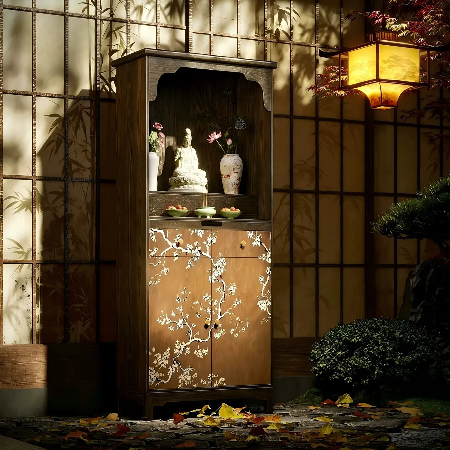 Solid wood Buddhist niche cabinet offering table shrine shrine Buddha statue offering table incense table living room tea cabine