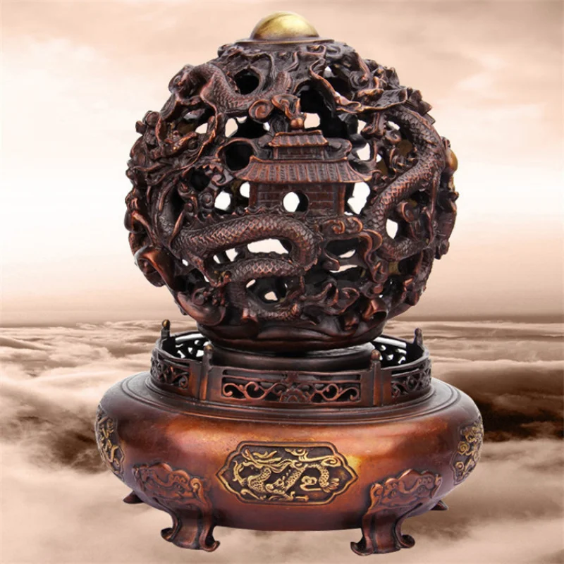 - Censer, Brass Nine-Turn Feng Shui Incense Burner, Craftsmanship Home Decoration Ornament