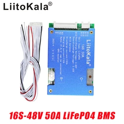 LiitoKala 16S-48V50A-BMS LiFePO4 Battery Balance Charge Board Equalizer Temperature Protection Equalizador For Escooter/Ebike