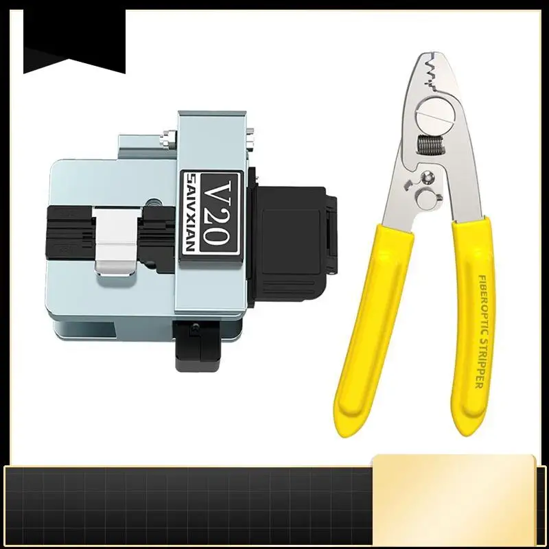 N33R-SAIVXIAN Fiber Optic Cable Cutting Knife V20 High Precision Fiber Cleaver FTTT Tool With Leather Wire Pliers Cutter