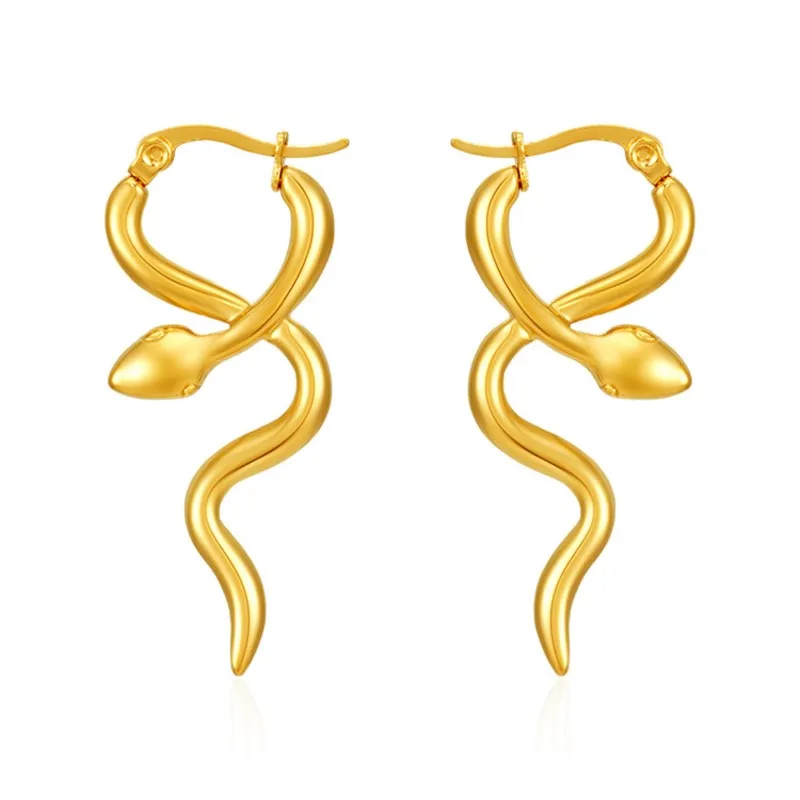 Stainless Steel Earrings Europe And The United States Design Snake Stud Fine Earrings For Women Jewelry Trending Products New in