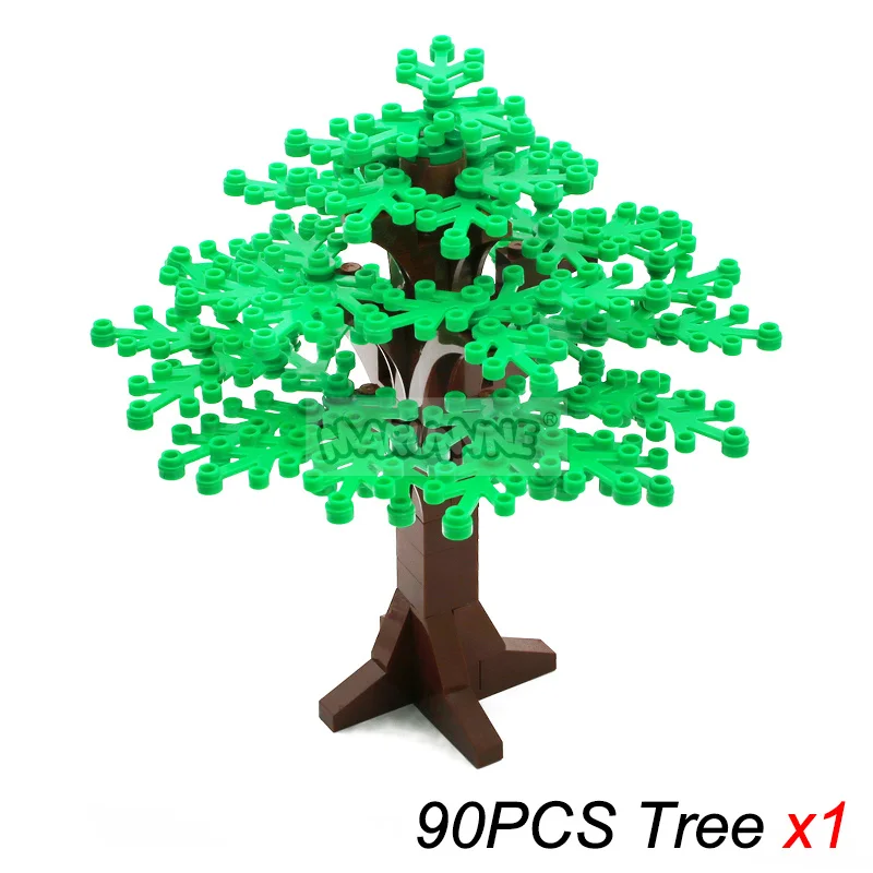 MARUMINE 90-teiliges Bausteine-Set Baum-Sets Konstruktions-MOC-Blöcke Pflanzen Natürliche Stadtansicht Park Dschungel Geschenk-Spielzeug für Kinder