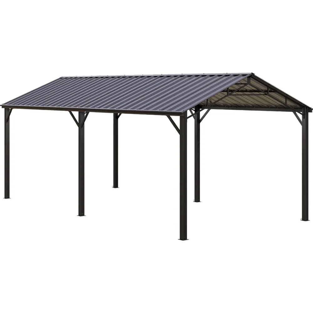 

Carport Car Port Metal Canopy 10x20 Ft Heavy Duty for Snow, Portable Garage Kit Shed Tent Shelter Metal Frame All Weather