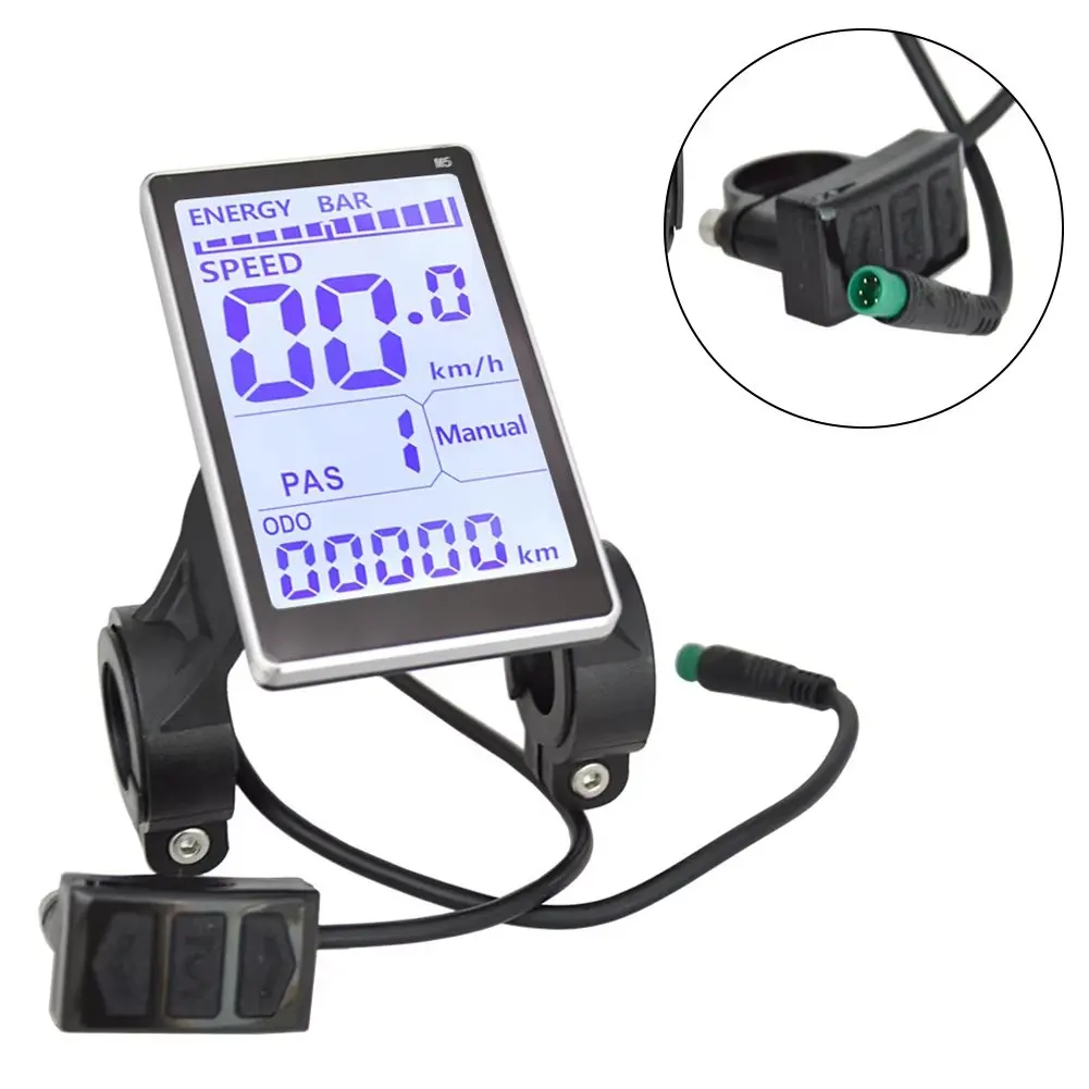 

Electric Bike LCD Display Meter 5-Pin 24V/36V/48V/60V E Scooters M5 LCD Panels Screen E-bike Bicycle Accessories