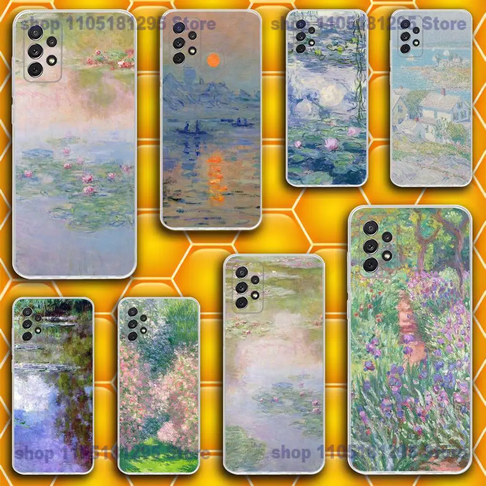 

Art Claude M-Monet Painting Phone Case For Samsung S30,23,21,22,20 FE lite,S10,9,PIus Note20ultra Soft Transparent