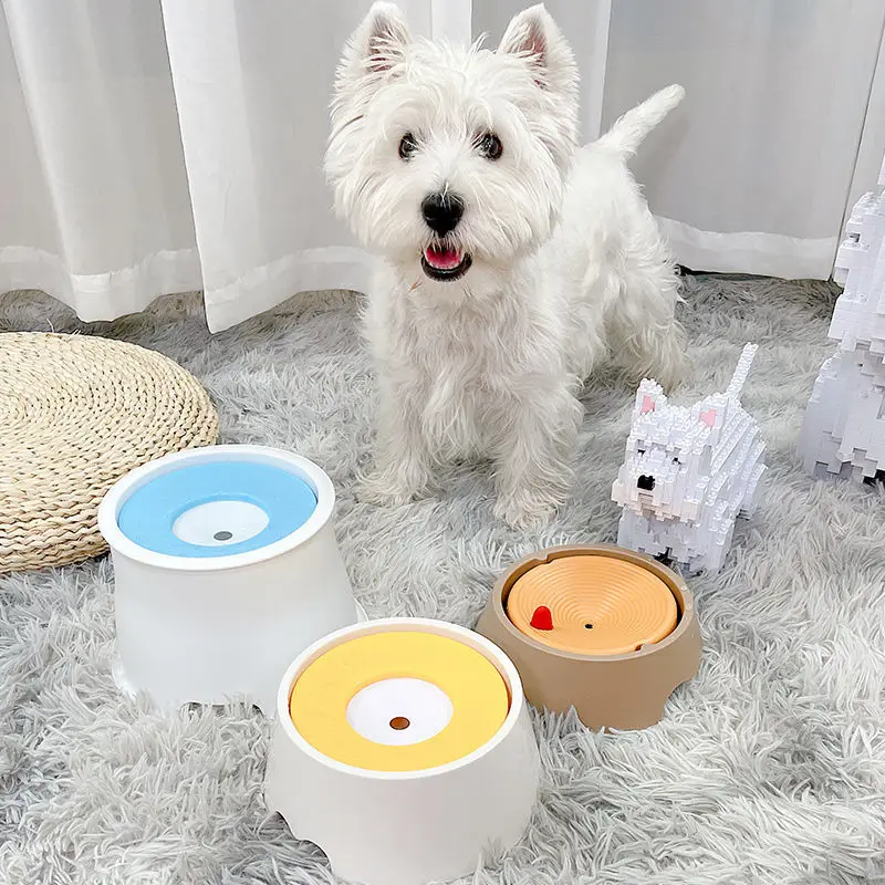 Dog drinking water bowl does not wet mouth cat water bowl protects cervical vertebrae cat dog water basin pet anti overturning