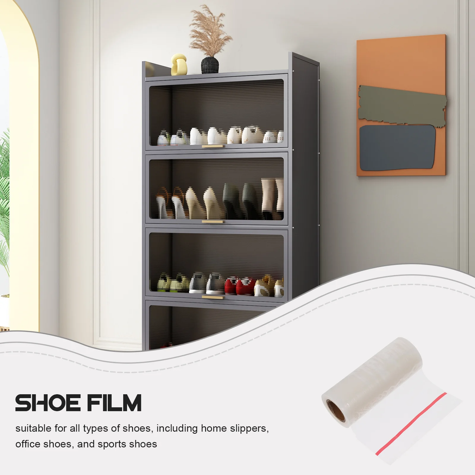 2 Rolls Shoe Film Machine Disposable Shoe Covers Non Slip Waterproof Protective Boot Covers for Indoor Use Plastic