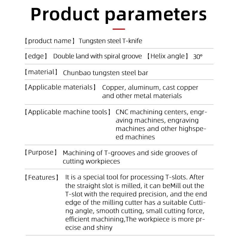 Carbide T Slot Milling Cutter CNC Tools For Metal Aluminium Steel Machining Tungsten Steel T-Groove End Mills 3 4 5 6 7 8 9 10mm