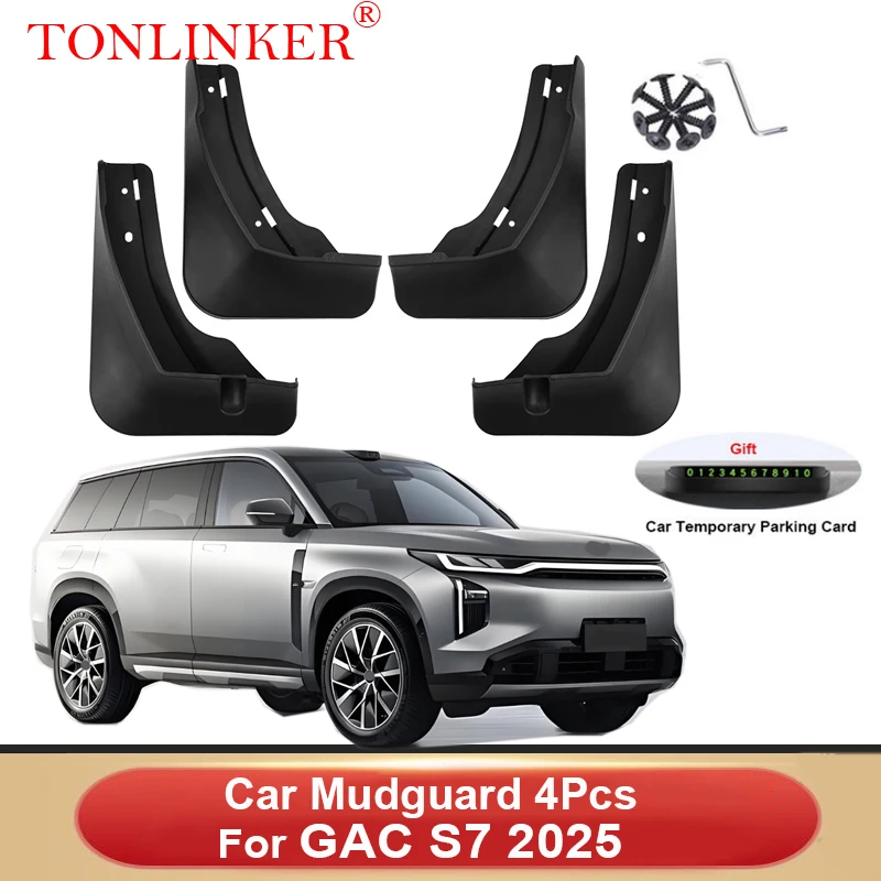 TONLINKER Car Mudguard For GAC S7 SUV 2025 Mudguards Splash Guards Front Rear Fender Mudflaps 4Pcs Accessories