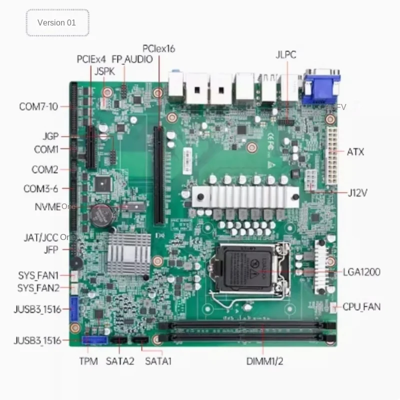 EMMB-1508 motherboard 1200 pin M-ATX version supports 10 generation i7-10700 vision dedicated