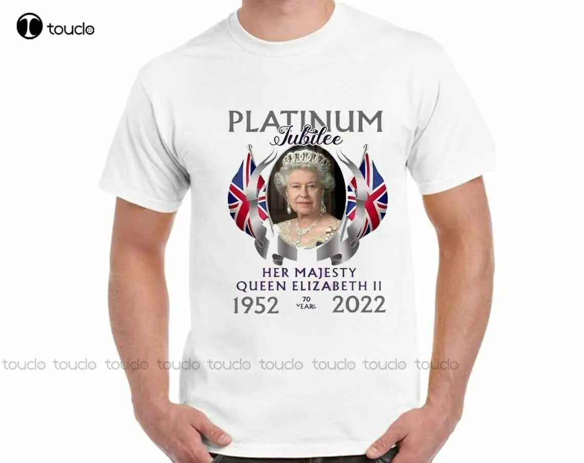 Queen Elizabeth Ii Platinum Jubilee 70 Years Birthday Shirt Vintage Men Gift Tee Mens Short Sleeve Shirts Casual Xs-5Xl Unisex