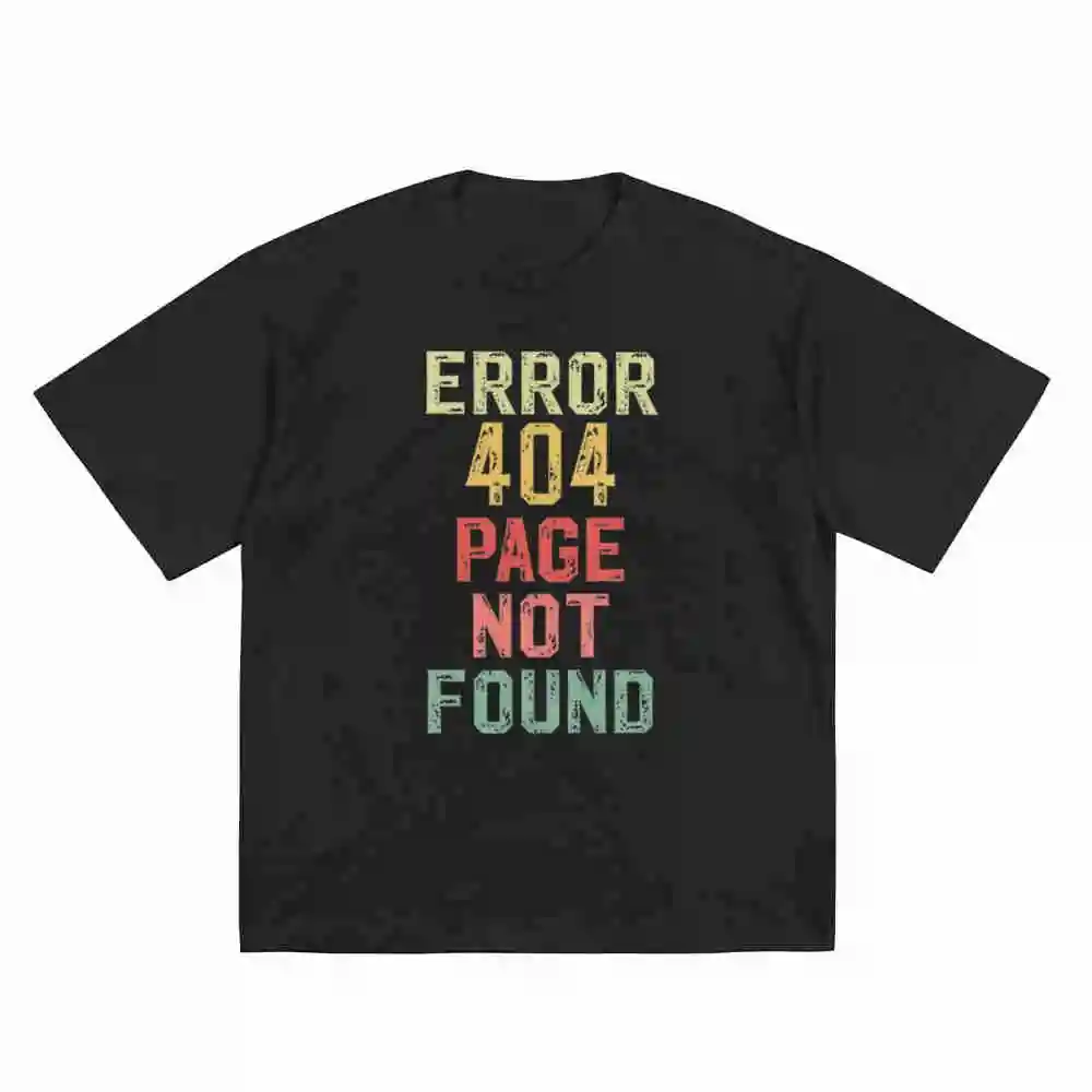 Error 404 Page Not Found Internet Code Short Sleeve Tee 100% Cotton T-Shirt