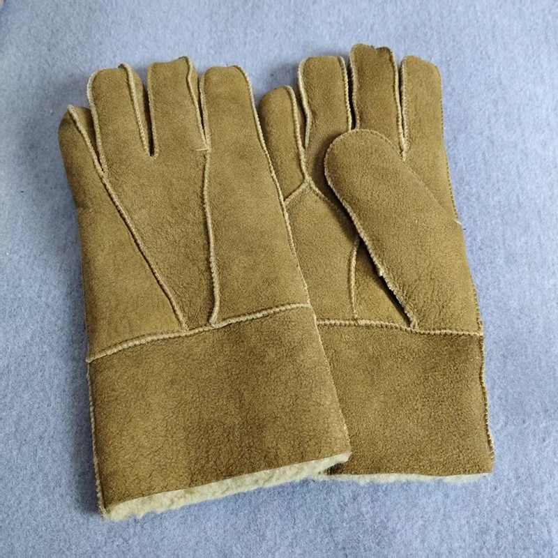 

1 пара перчаток из натуральной овчины, зимние толстые теплые перчатки, перчатки для езды на велосипеде на открытом воздухе.