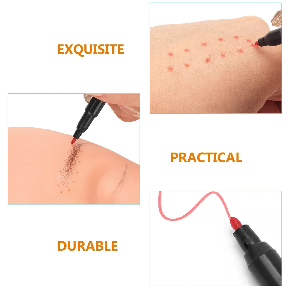 

10pcs Tattoo Marking Pen Fine Tip Waterproof For Eyebrow Mapping Microblading Surgery Salon Use Multifunctional Beauty Tool