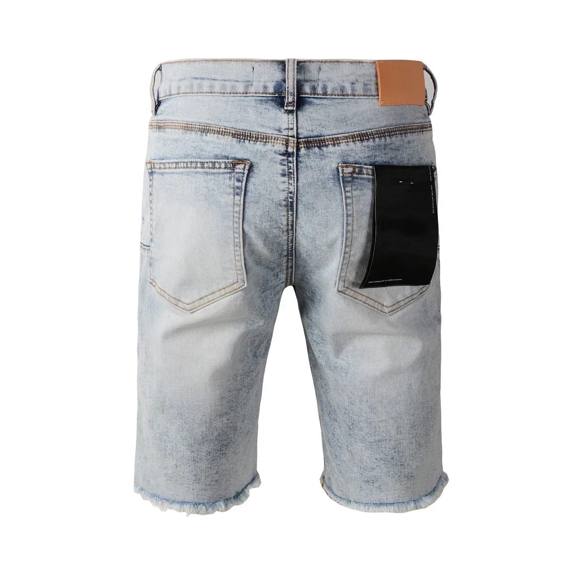 Hochwertige neue purpur farbene Jeans shorts Männer trend ige elastische kantige mittlere unregelmäßige hellblaue Farbe gewaschene Jeans-Marken hose