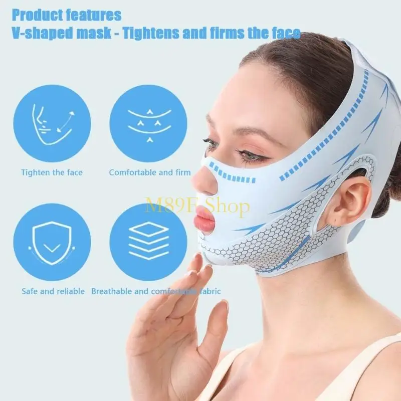 M89F Youthful Face Defining Device Constructed With Special Fabric To Promote Blood Movement And Features