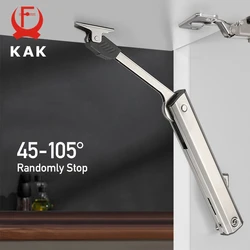 KAK Heavy Duty Hydraulic Cabinet Hinge Randomly Stop Soft Closing Kitchen Hinges Adjustable Door Support Lift Up Door Hardware