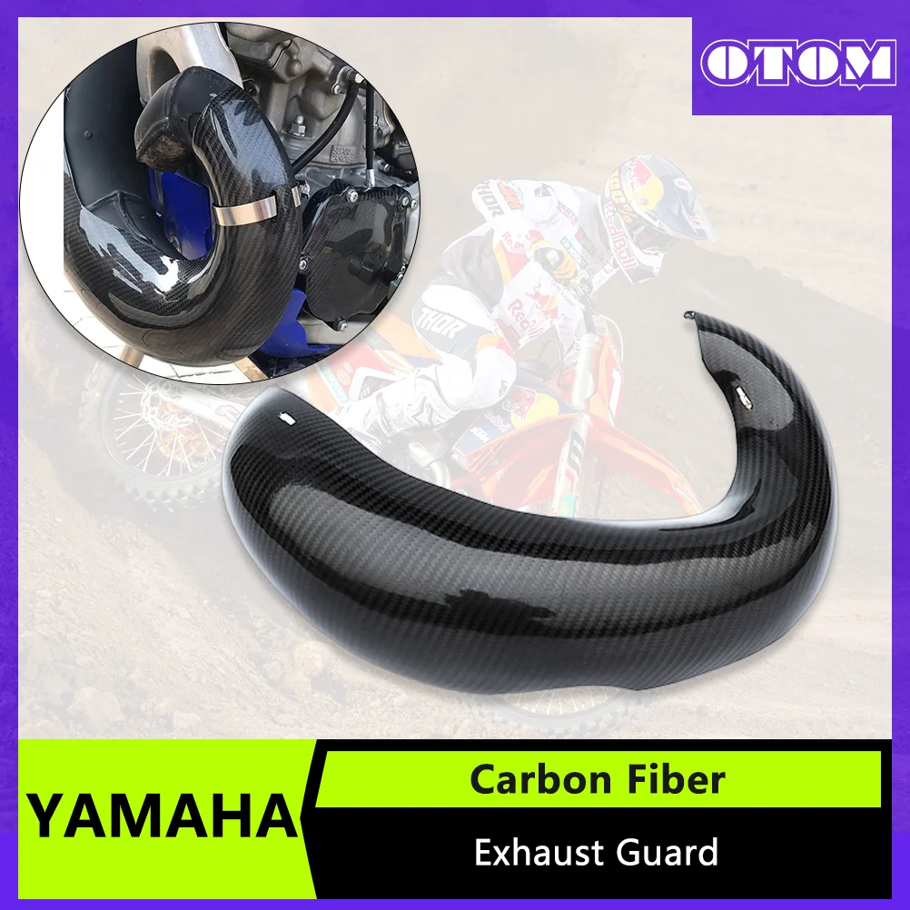 

OTOM 05-20 Motorcycle Exhaust Guard Carbon Fiber Muffler Pipe Protection Cover For YAMAHA YZ250 Off-road Pipe Guard