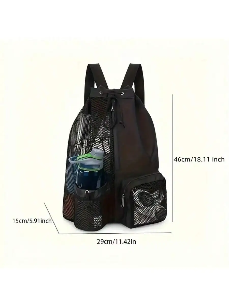 Swimming Bag Mesh Drawstring Backpack with Wet Bag, High Quality Beach Shoulder Bag for Outdoor Activities and Gym Use