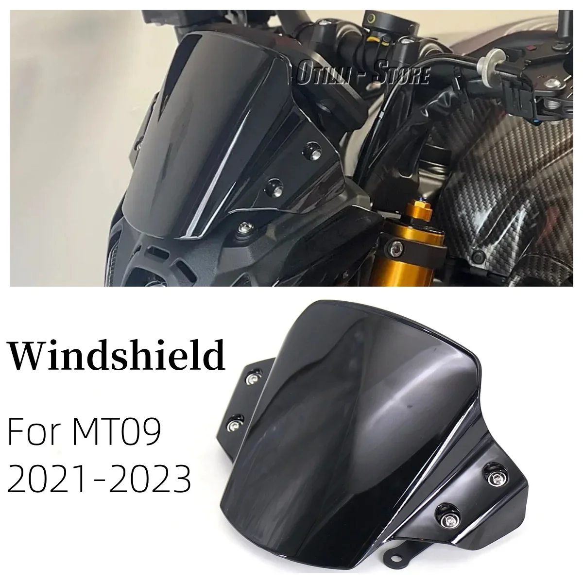 

New MT-09 Windshield Screen Motorcycly Fly Shield Wind Deflector Screen For Yamaha Windscreen MT09 MT 09 mt09 2021 2022 2023