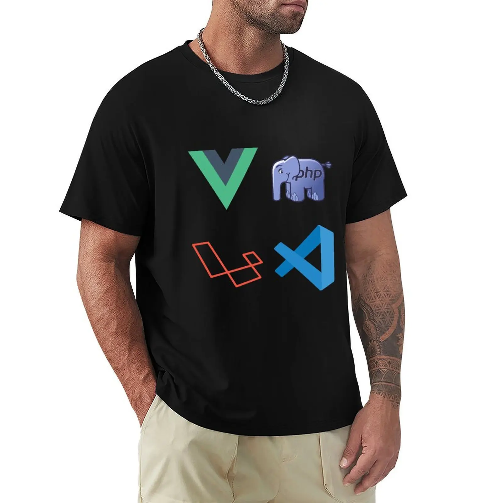 Laravel Vue Application Developer Logo Combo Pack T-Shirt graphic t shirts for man T-Shirt